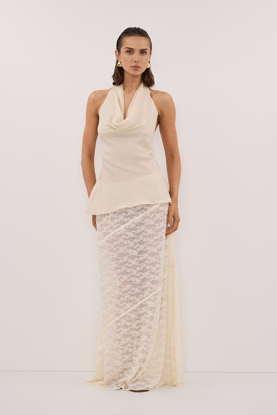 CARLENE STRAW CUPRO COWL TOP Clothing DISSH Boutiques 6 STRAW 