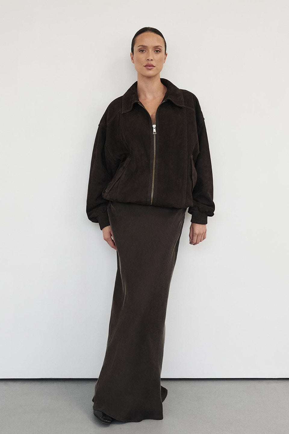 COLETTE BITTER CHOC SILK SKIRT Clothing DISSH Boutiques 