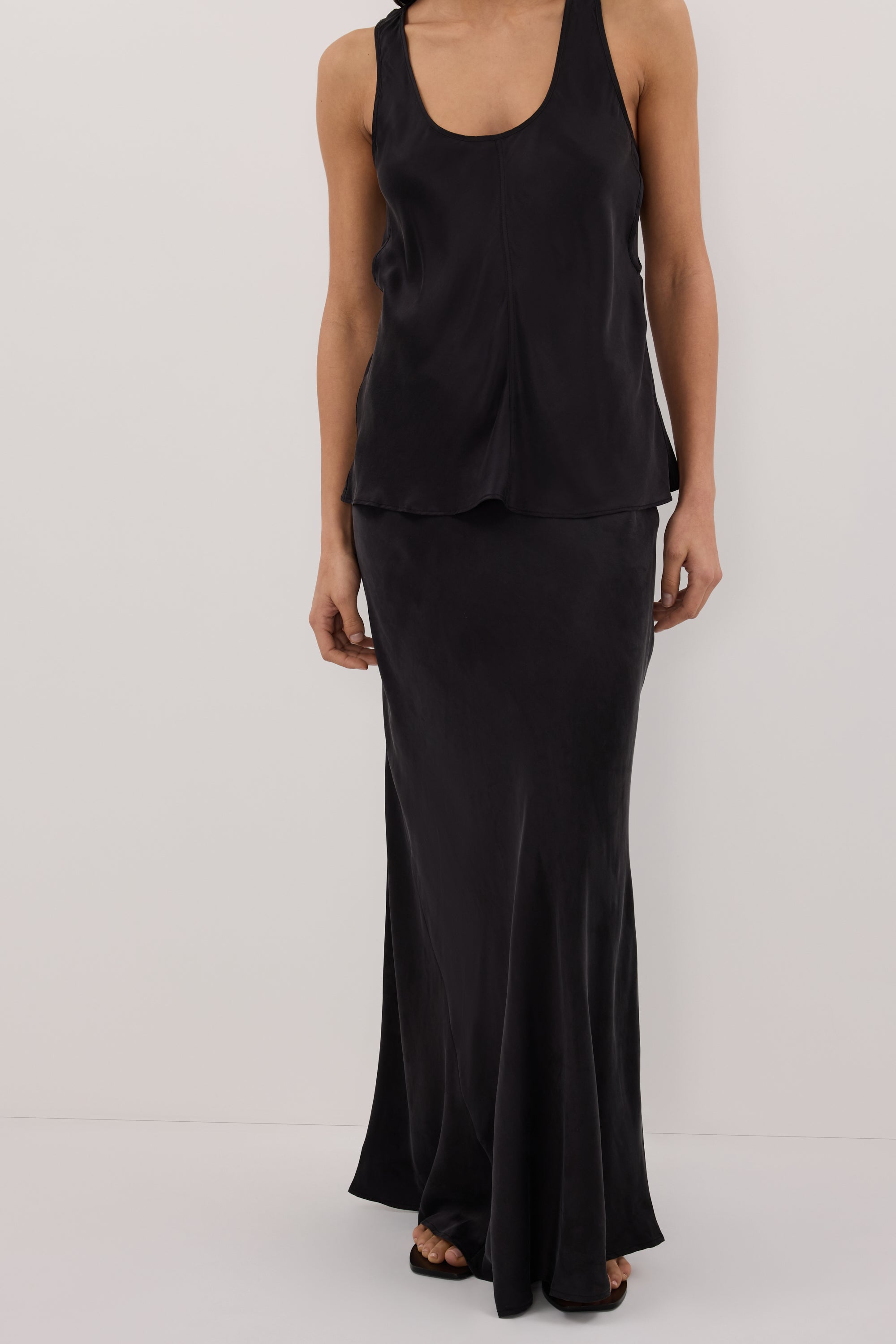 COLETTE BLACK SILK MAXI SKIRT
