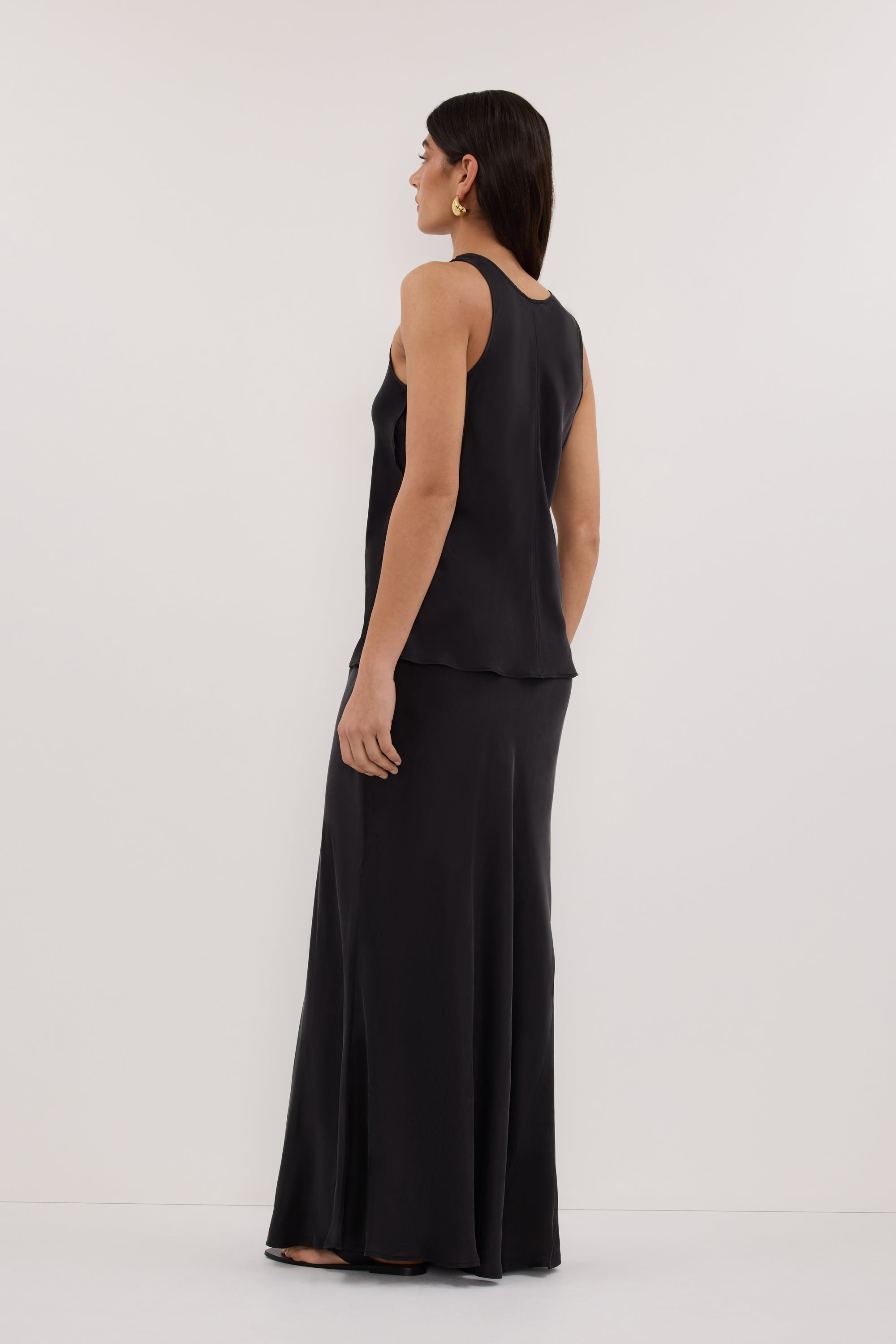 COLETTE BLACK SILK MAXI SKIRT