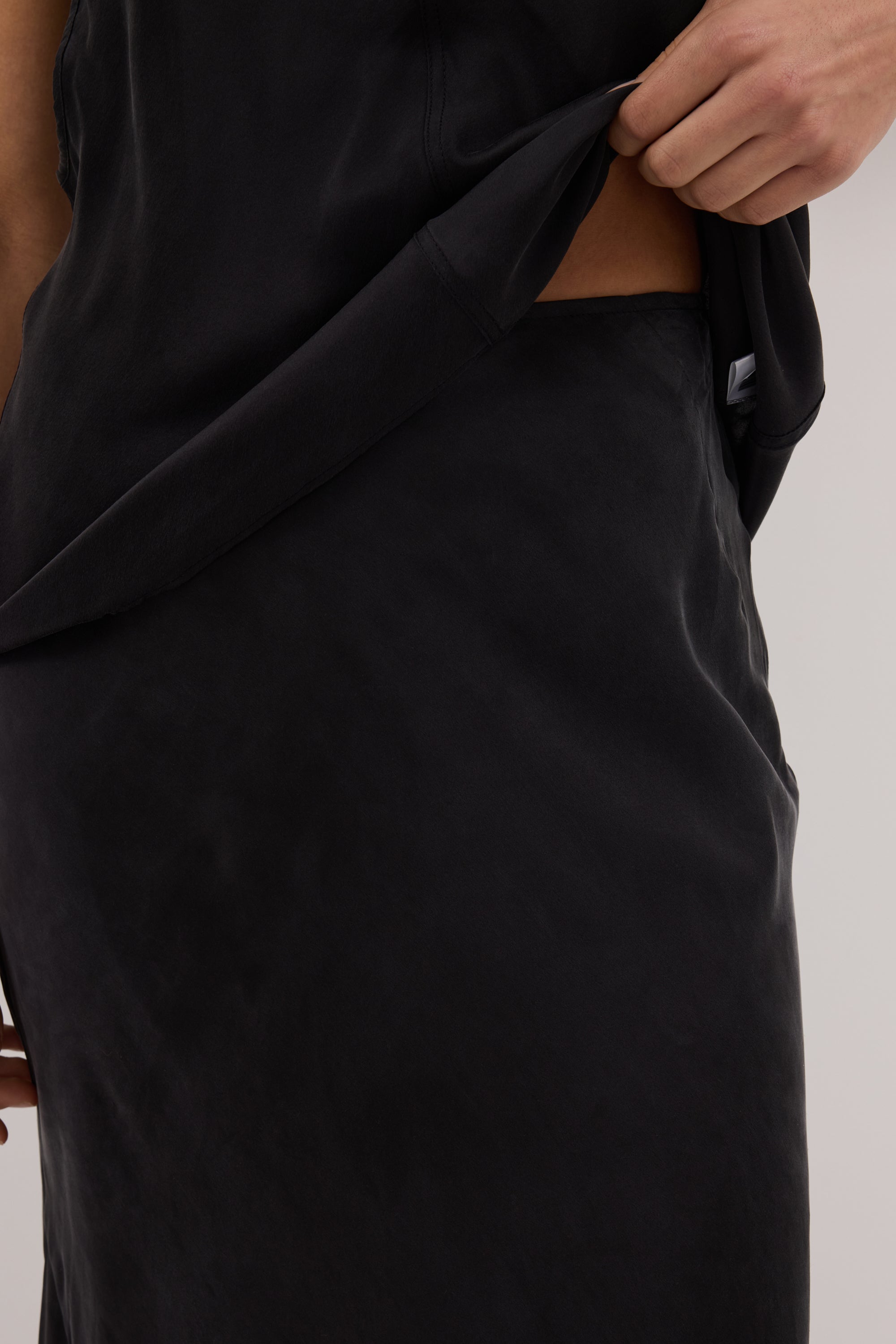 COLETTE BLACK SILK MAXI SKIRT