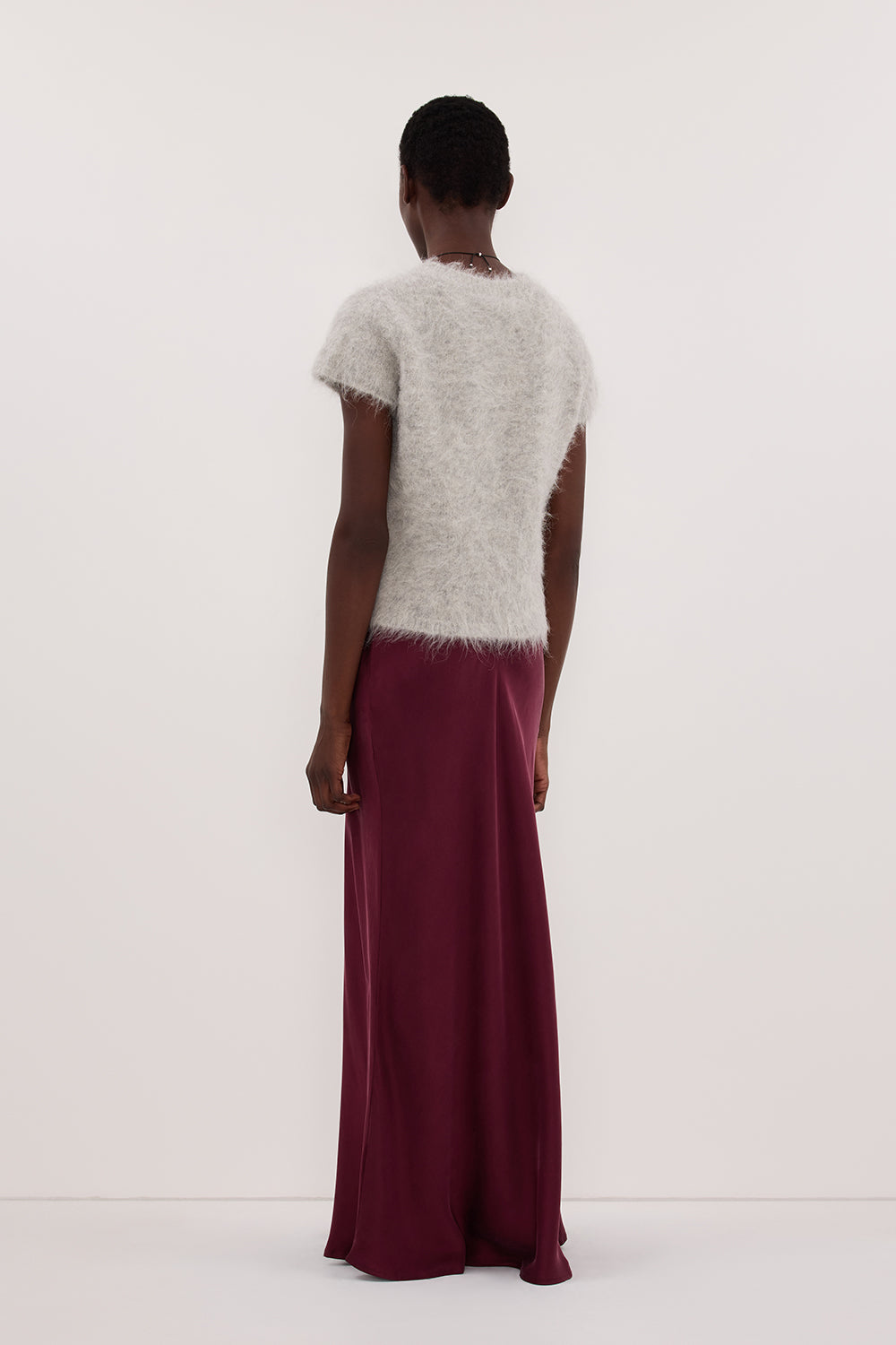 COLETTE MERLOT SILK MAXI SKIRT