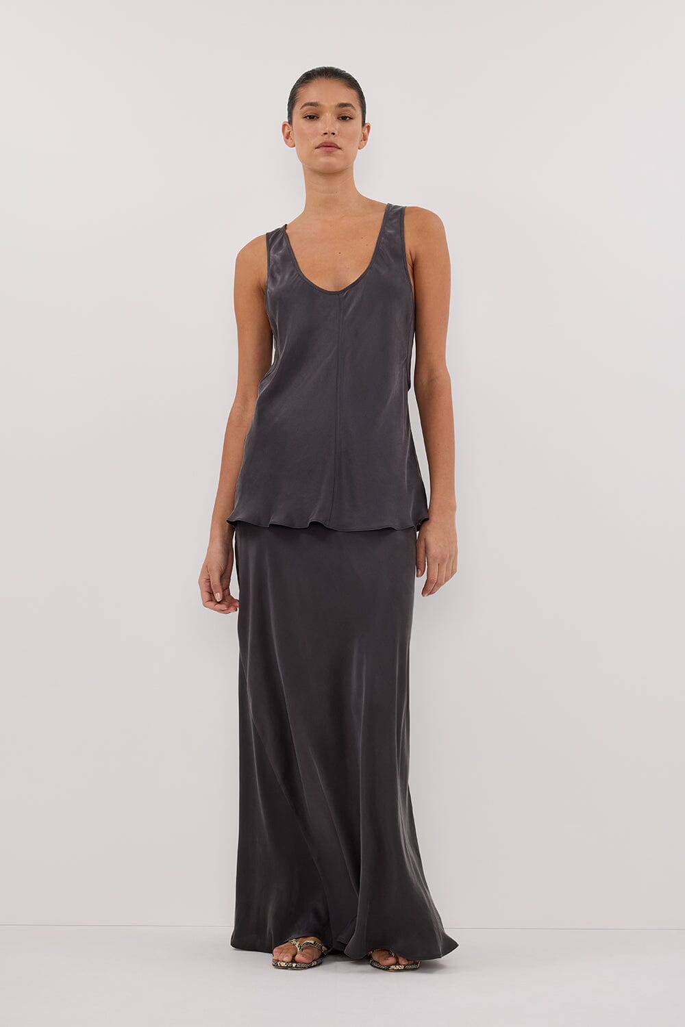 COLETTE PETROL SILK SKIRT Clothing DISSH Boutiques 