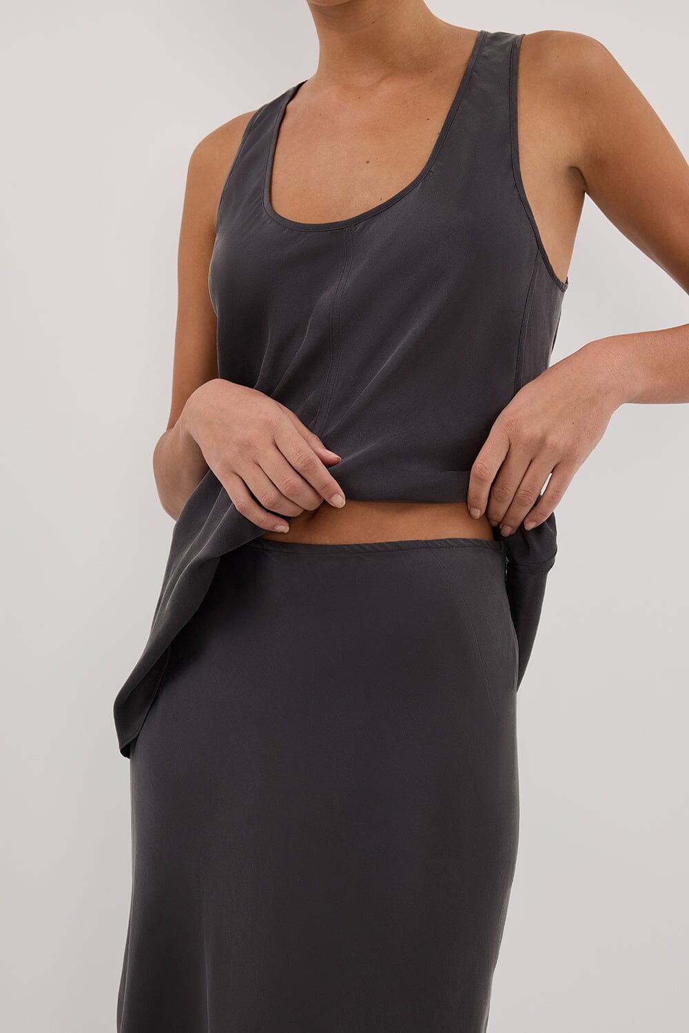 COLETTE PETROL SILK SKIRT Clothing DISSH Boutiques 