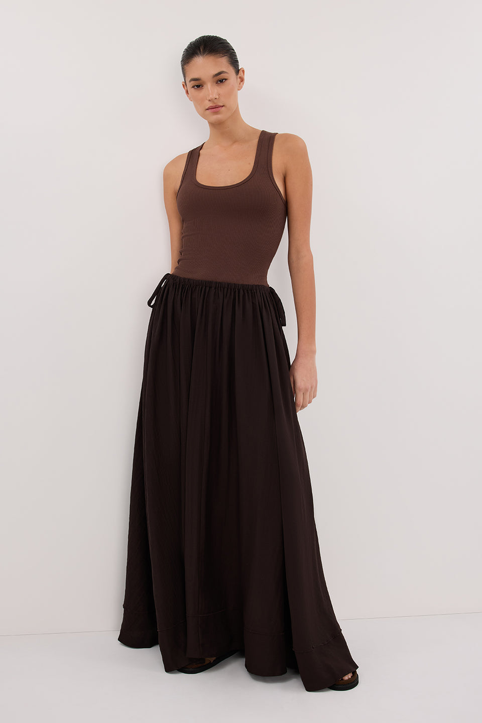 SHANIYA BITTER CHOC BOHO SKIRT Clothing DISSH Boutiques 