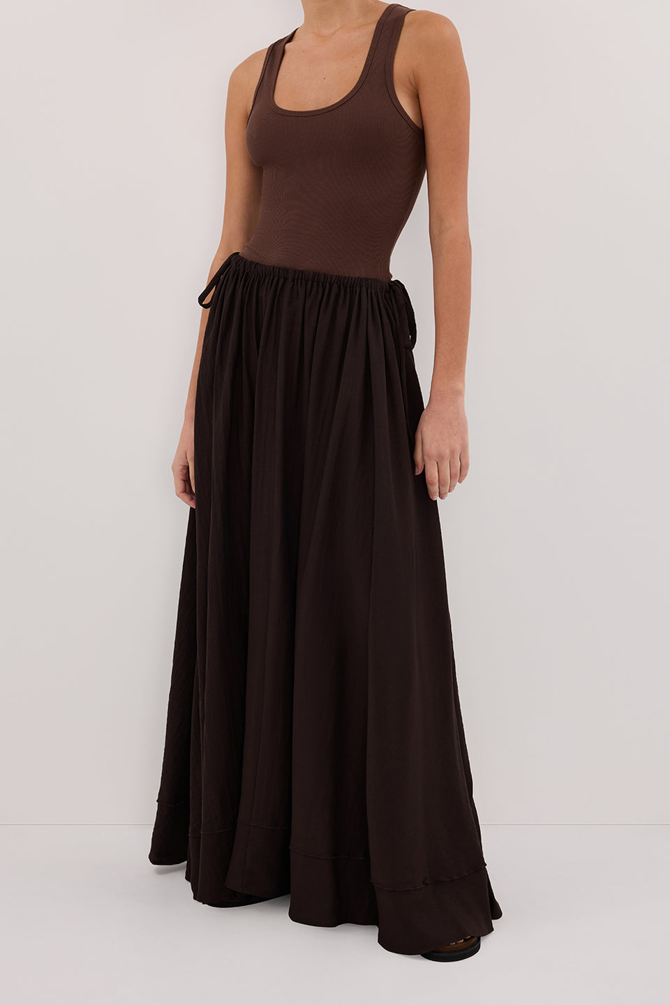 SHANIYA BITTER CHOC BOHO SKIRT Clothing DISSH Boutiques 