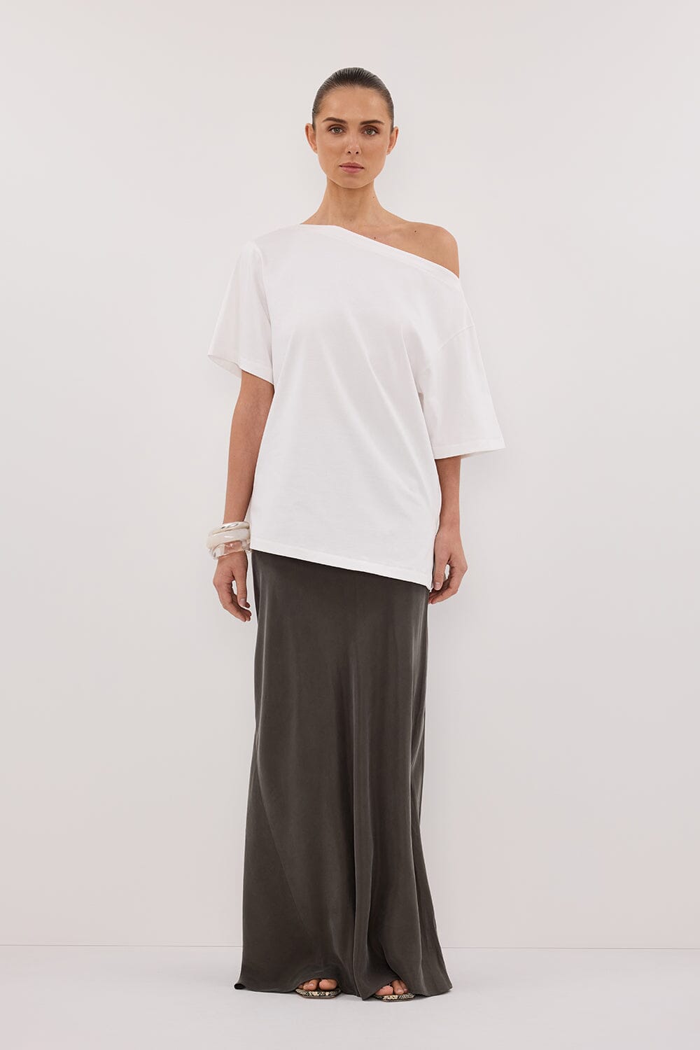 ADDISON PETROL BIAS CUPRO SKIRT Clothing DISSH Boutiques 