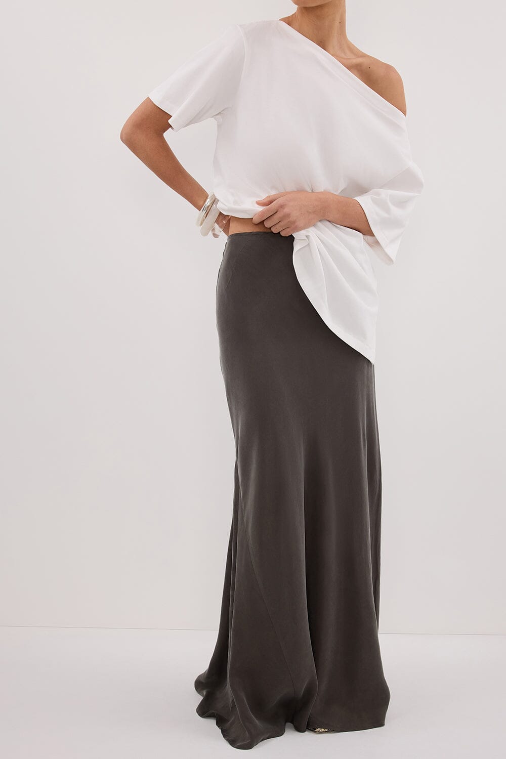 ADDISON PETROL BIAS CUPRO SKIRT Clothing DISSH Boutiques 