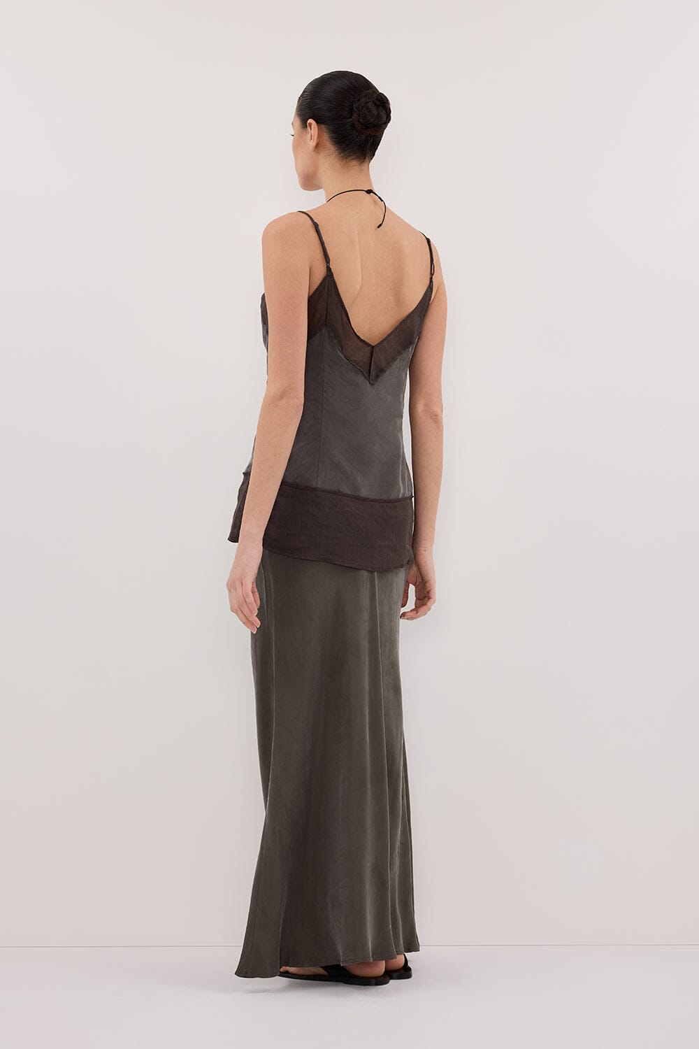 ADDISON PETROL BIAS CUPRO MAXI SKIRT Clothing DISSH Boutiques 