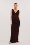 CARLY DARK CHOC MIDI SKIRT - PRE ORDER