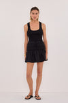 MAIA BLACK LINEN MINI SKIRT