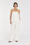 SHANIYA OFF WHITE LINEN BLEND PANT