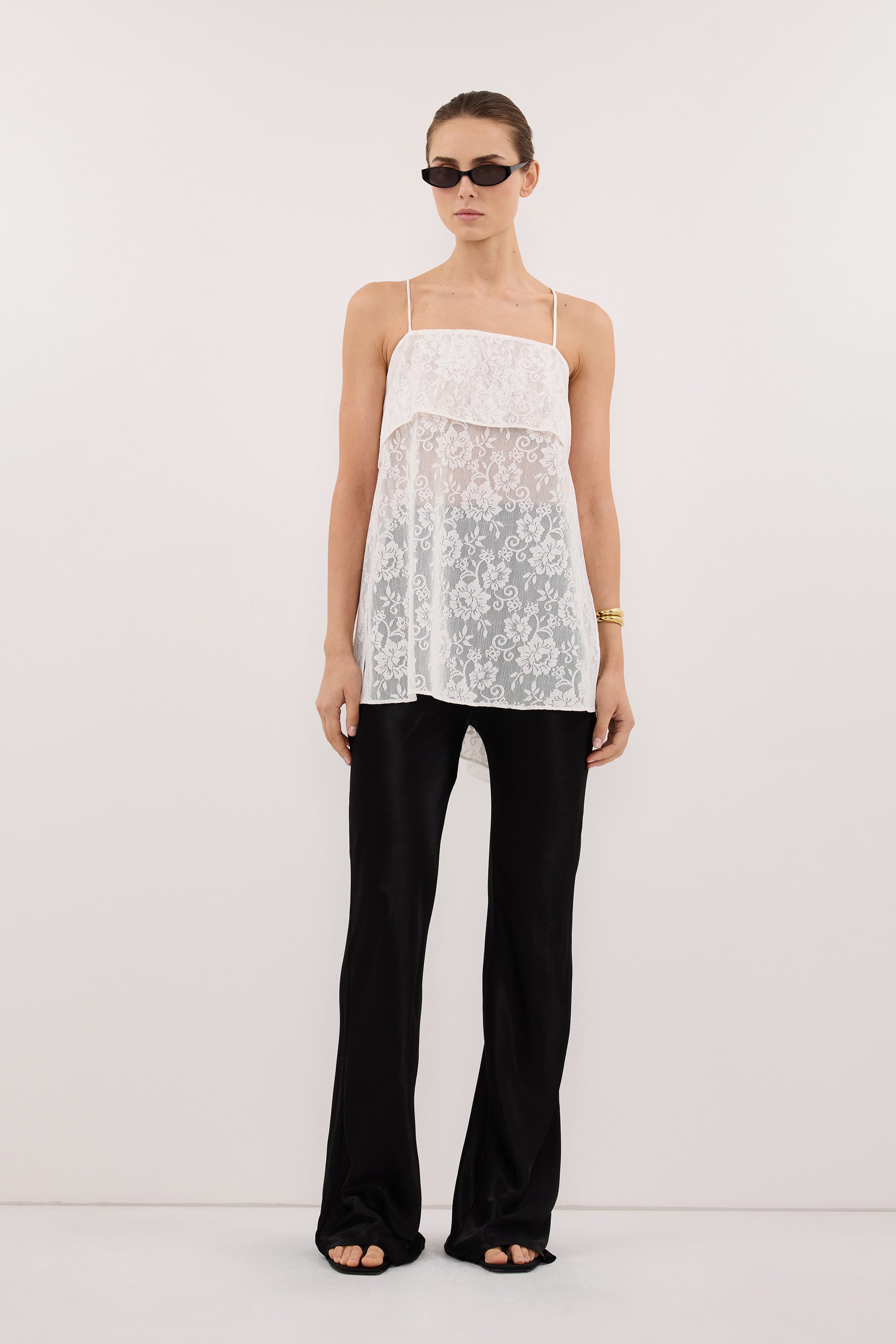 NIKKI BLACK SATIN BIAS PANT