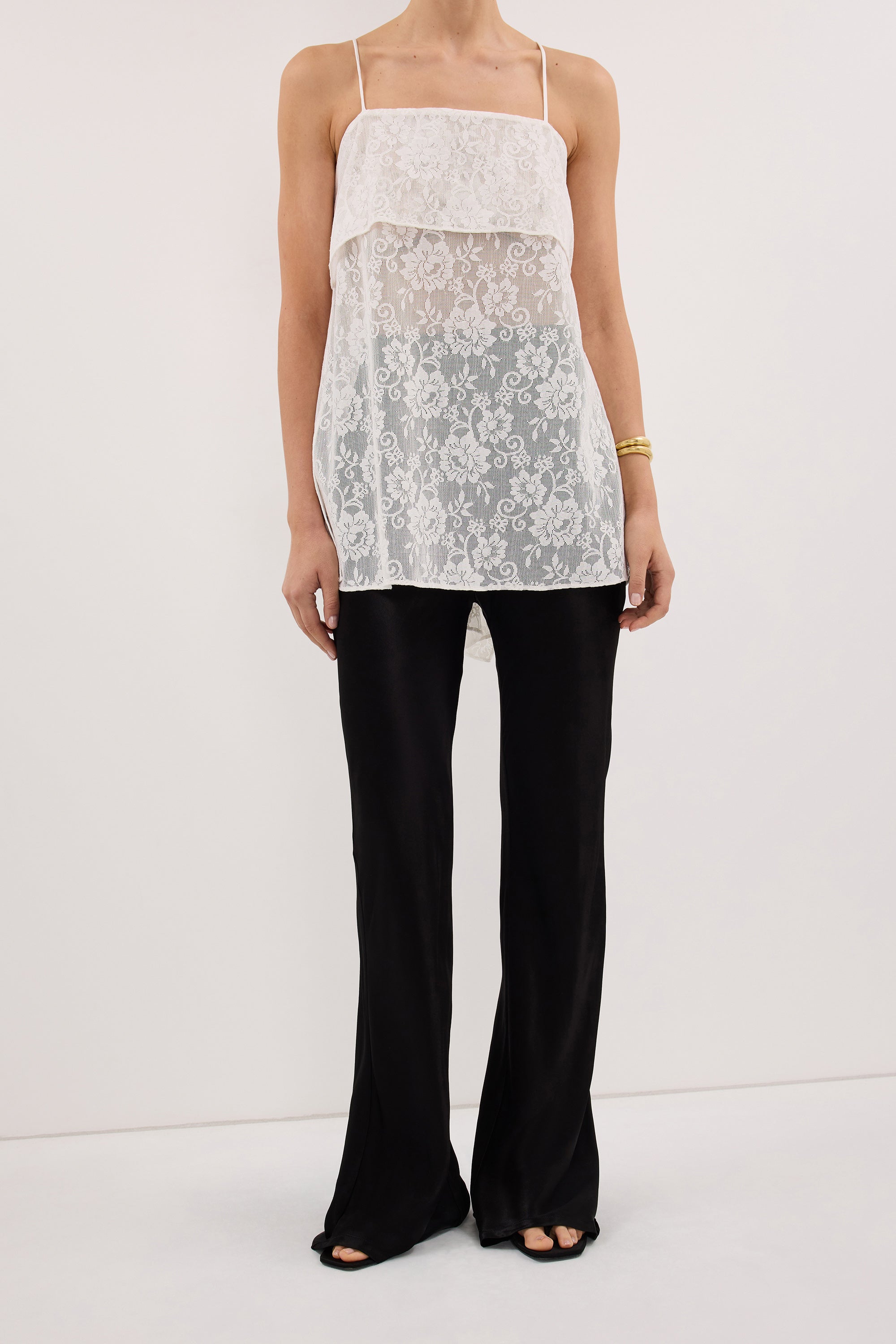 NIKKI BLACK SATIN BIAS PANT