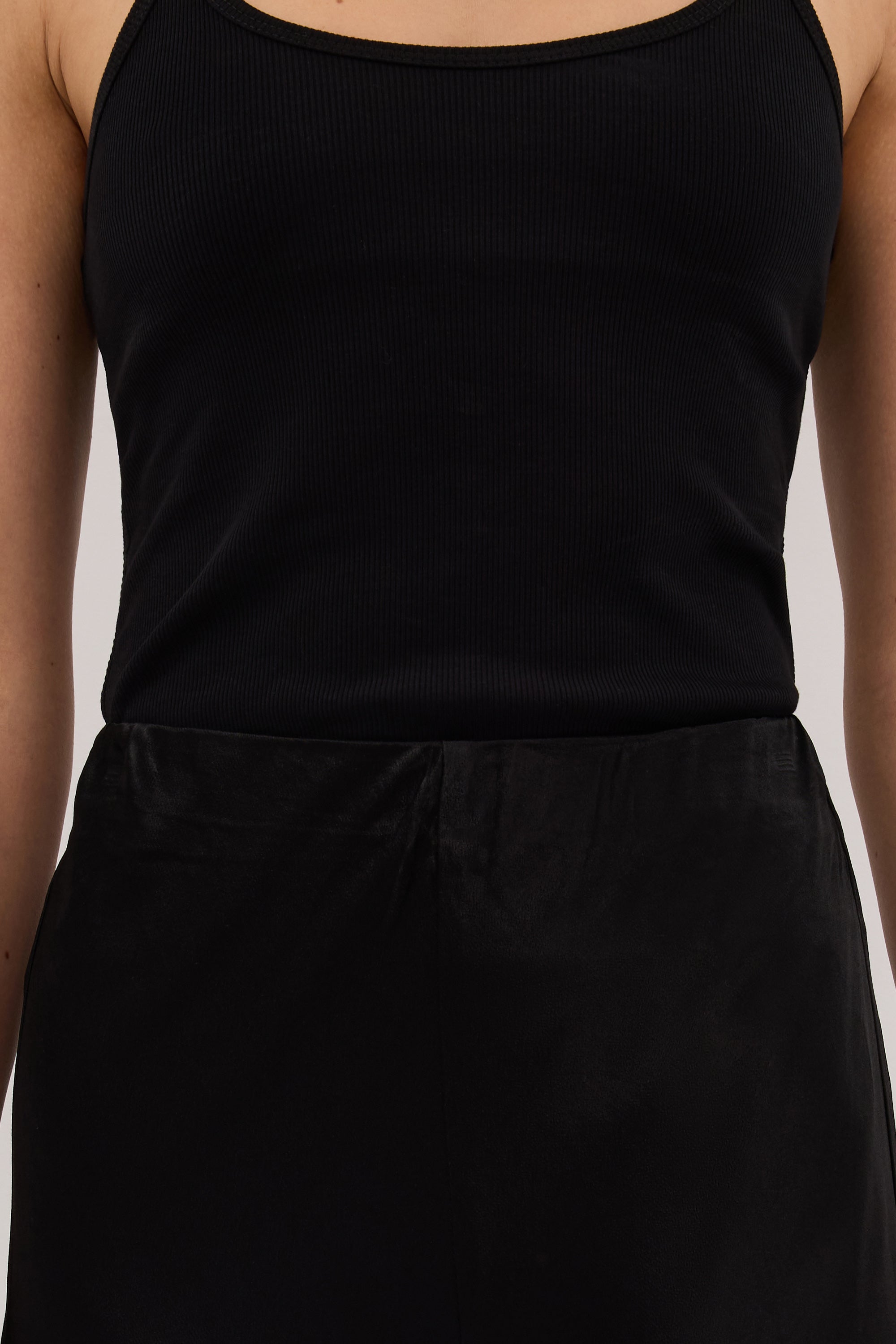 NIKKI BLACK SATIN BIAS PANT