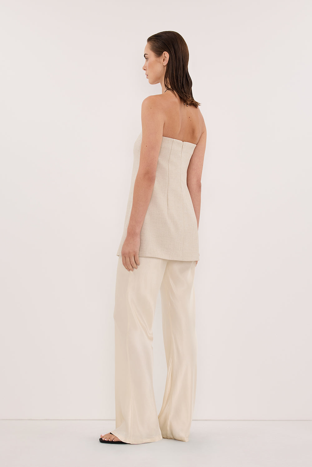NIKKI CREAM SATIN BIAS PANT