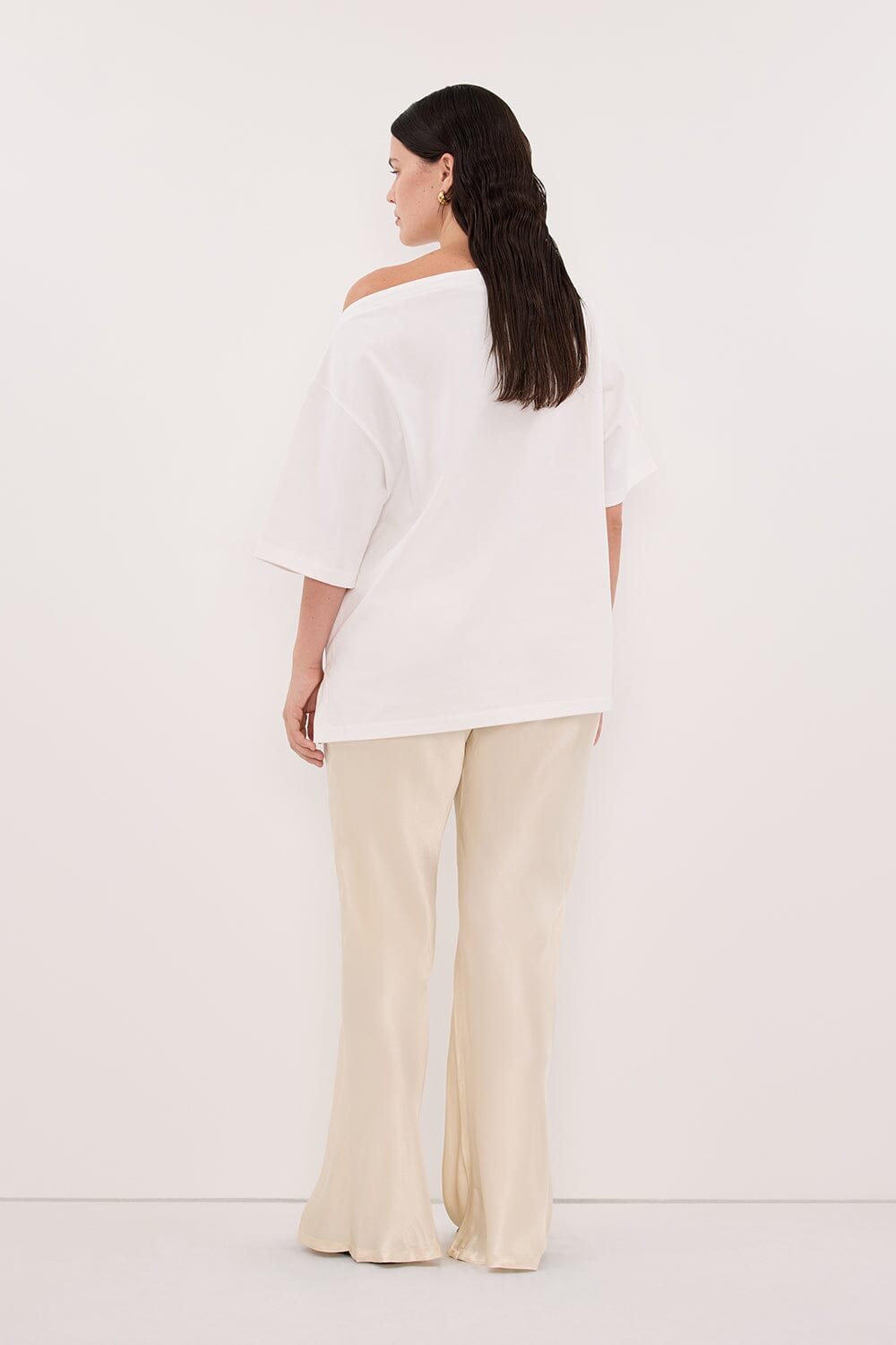 NIKKI CREAM SATIN BIAS PANT Clothing DISSH Boutiques 