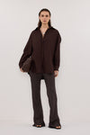TIA CHOC MICRO CHECK BIAS PANT