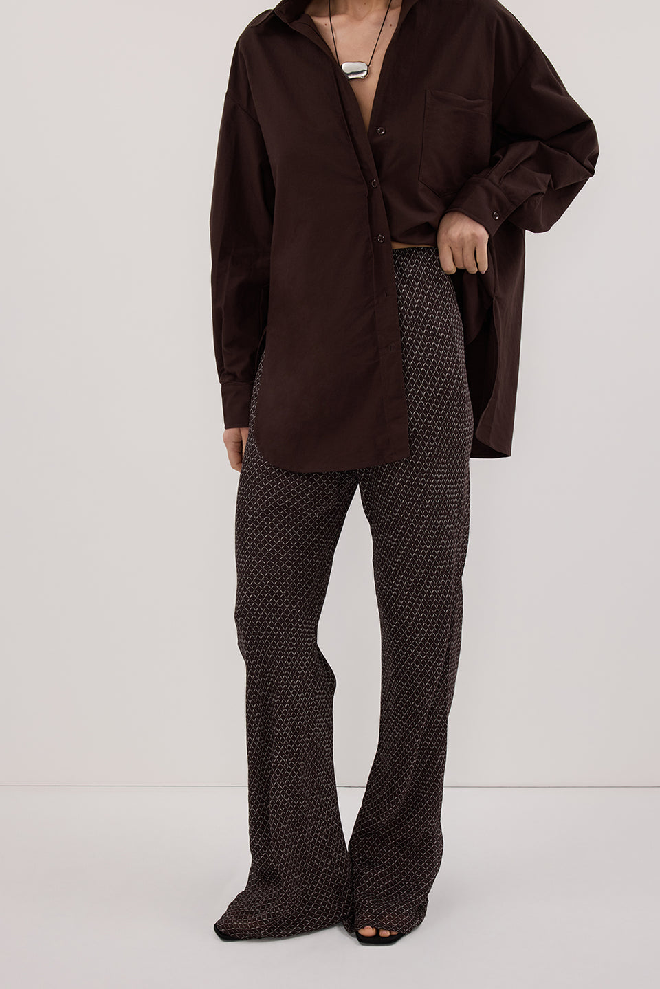 TIA CHOC MICRO CHECK BIAS PANT Clothing DISSH Boutiques 