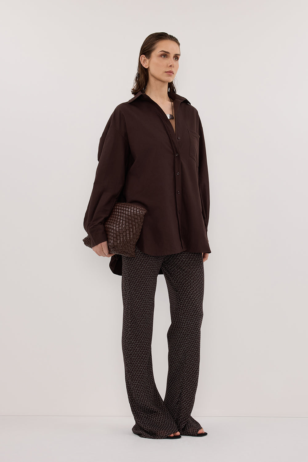 TIA CHOC MICRO CHECK BIAS PANT Clothing DISSH Boutiques 