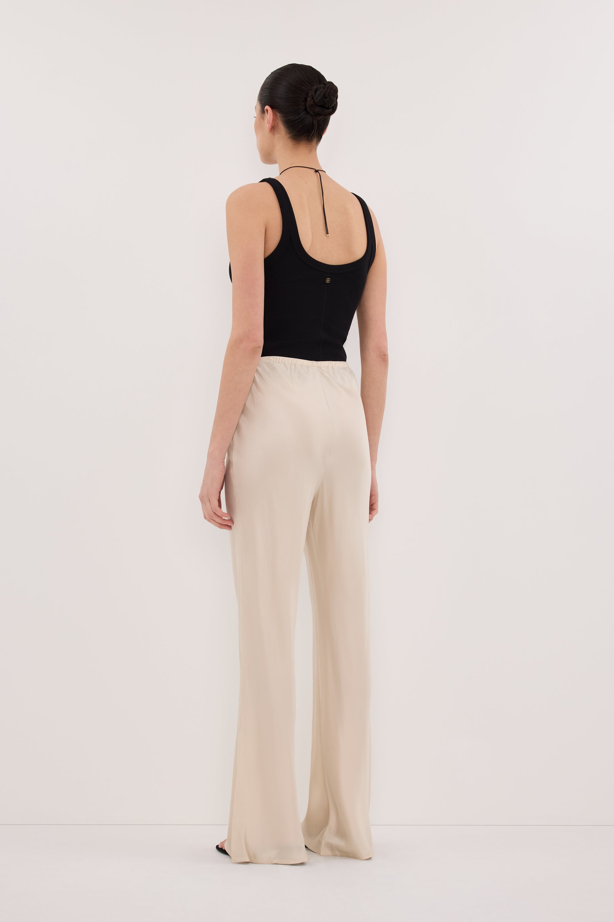 KYRA SANDSTONE SILK BIAS PANTS