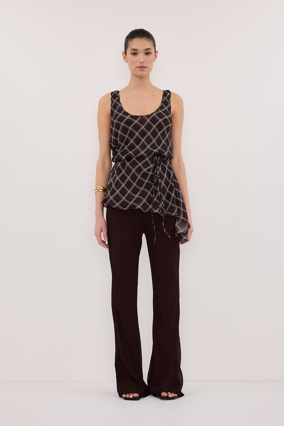 SUNTIA DARK CHOC BIAS PANTS Clothing DISSH Boutiques 6 DARK CHOCOLATE 