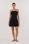 ZAHARA BLACK FRINGED MINI DRESS