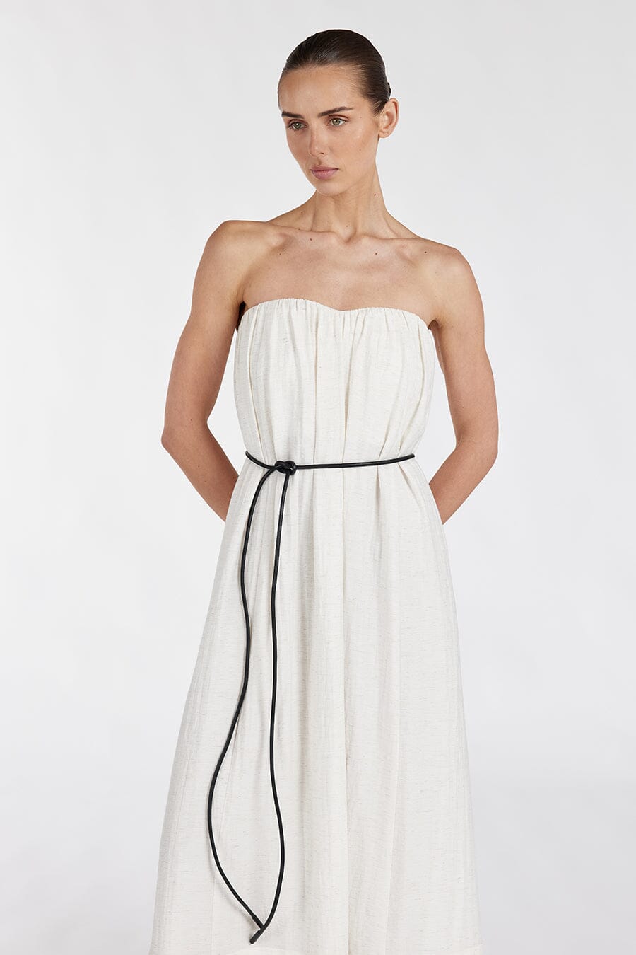 SHANIYA CREAM MARLE MIDI DRESS Clothing DISSH Boutiques 