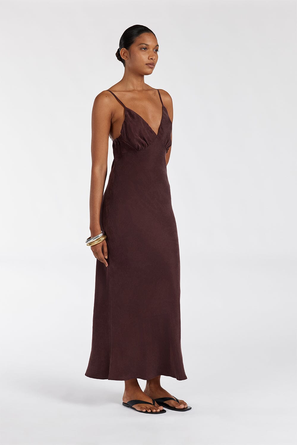 LIAM CURRANT CUPRO SLIP MIDI DRESS Clothing DISSH Boutiques 