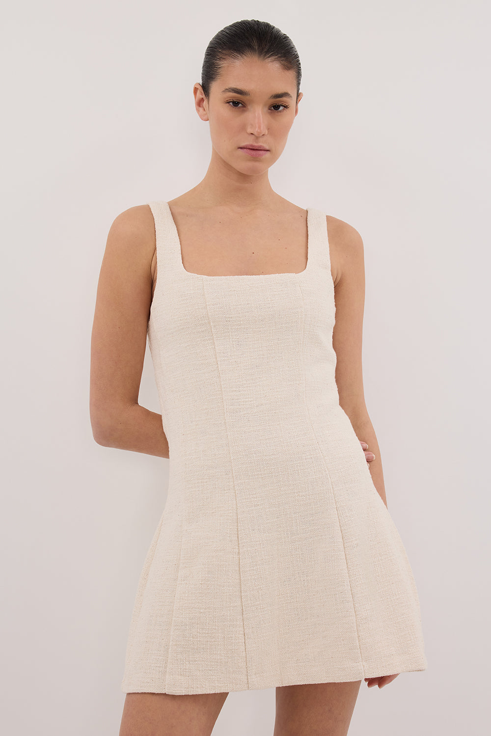 NIEVE NATURAL MINI DRESS Clothing DISSH Boutiques 8 NATURAL 
