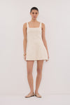 NIEVE NATURAL SLEEVELESS MINI DRESS