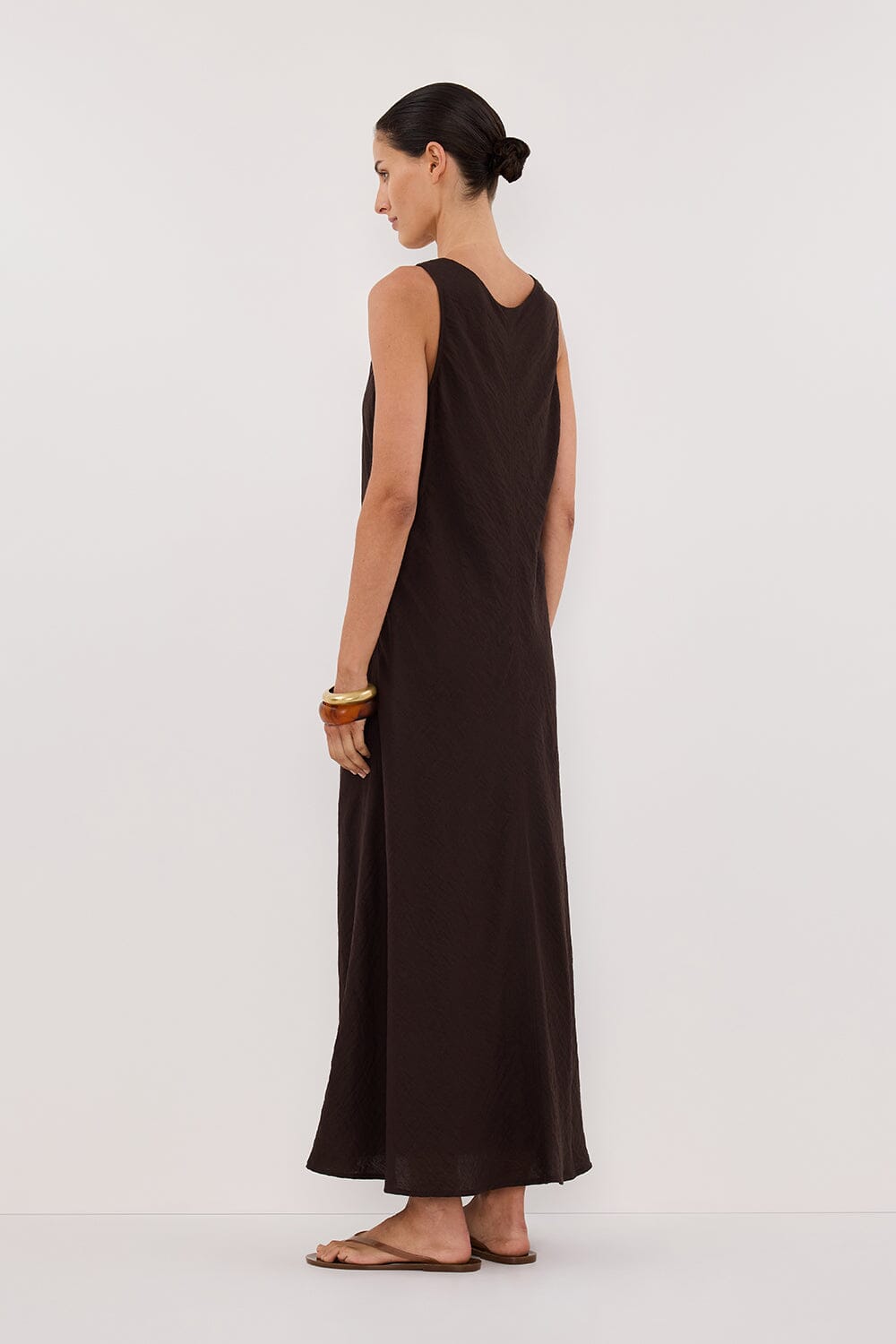 SHILOH BITTER CHOC SCOOP NECK DRESS Clothing DISSH Boutiques 