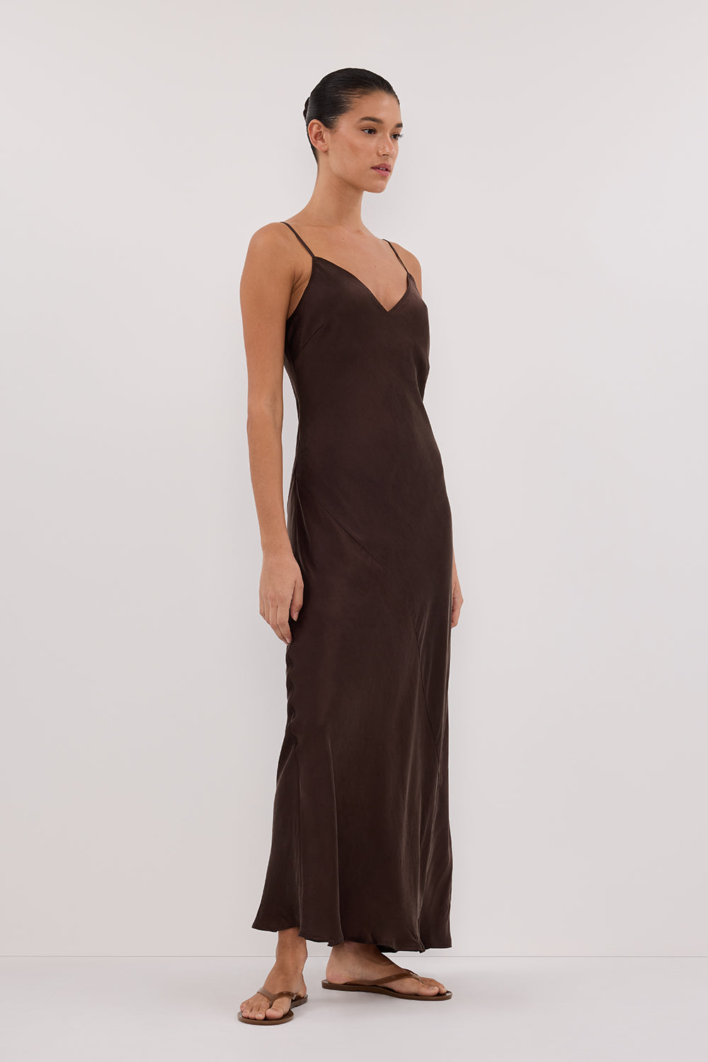COLETTE BITTER CHOC SILK DRESS Clothing DISSH Boutiques 