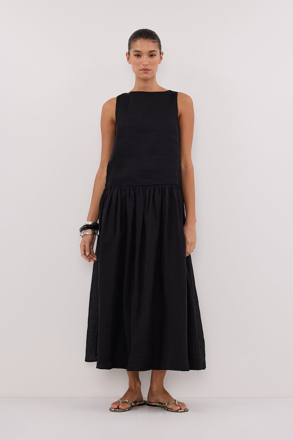 JACQUES BLACK RAMIE MIDI DRESS Clothing DISSH Boutiques 6 BLACK 