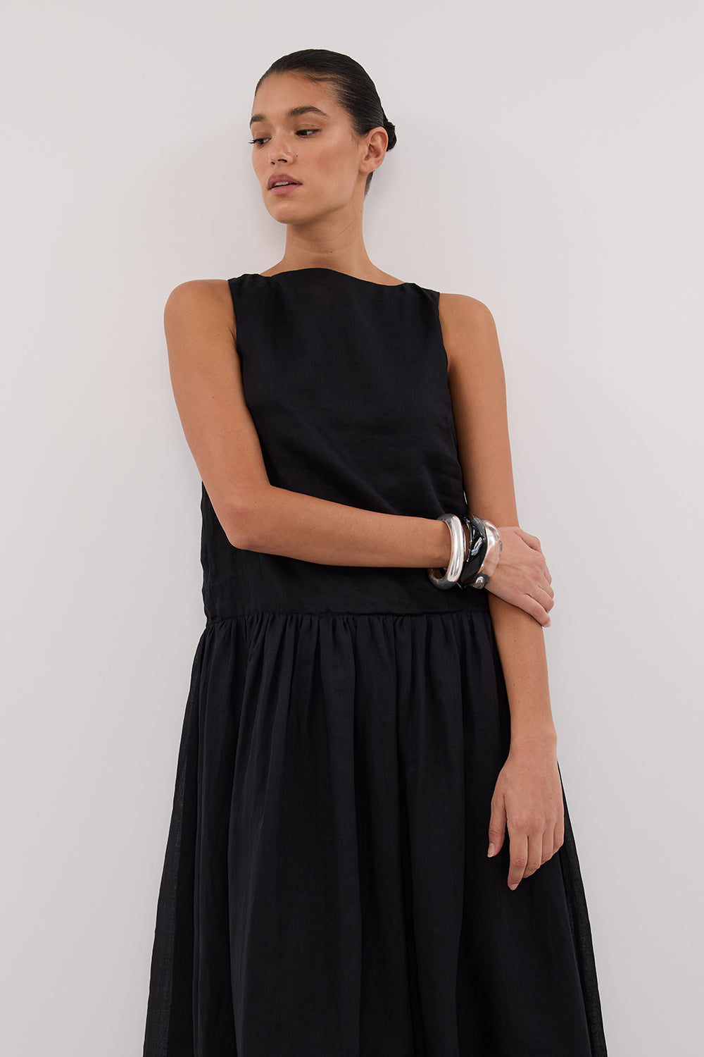JACQUES BLACK RAMIE MIDI DRESS Clothing DISSH Boutiques 