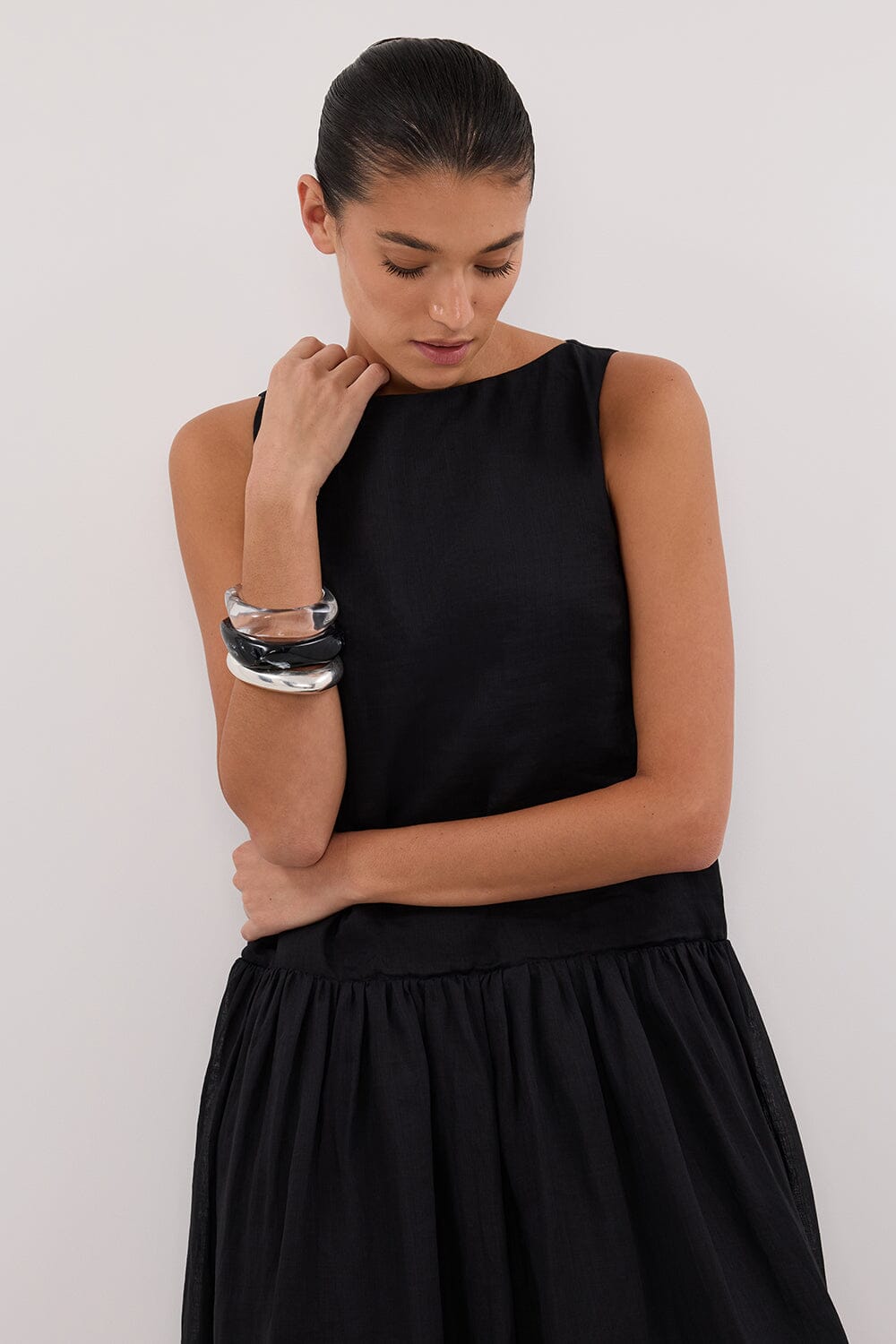 JACQUES BLACK RAMIE MIDI DRESS Clothing DISSH Boutiques 