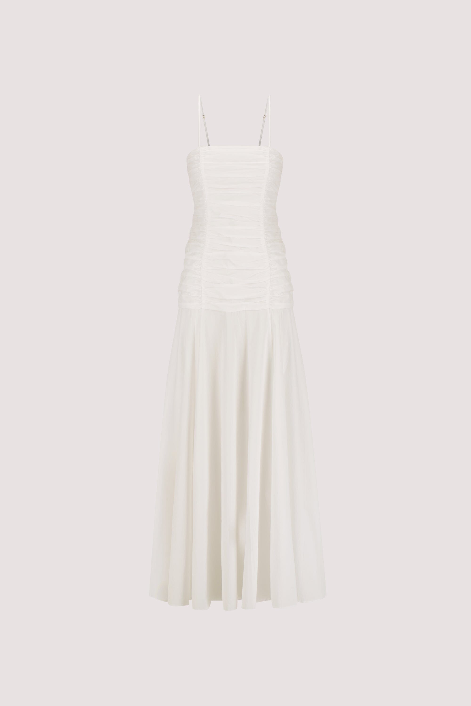 CARA WHITE SLEEVELESS COTTON MIDI DRESS