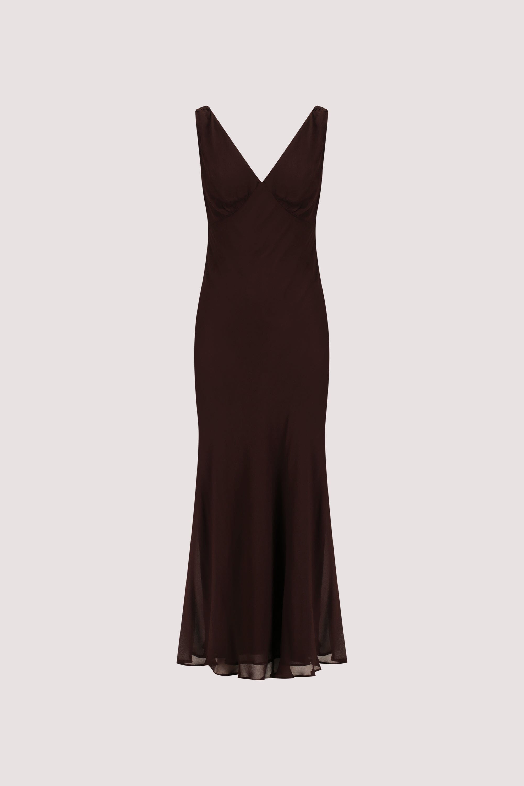 JORJA DARK CHOC SLEEVELESS MAXI DRESS