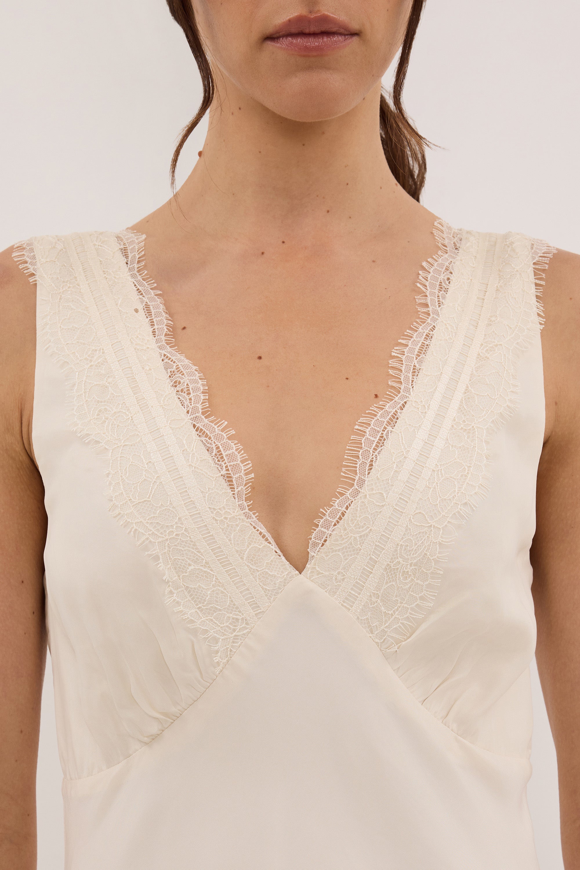 ANDREA SANDSTONE CUPRO MIDI DRESS