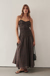 PETRA CHOC CHECK MIDI DRESS