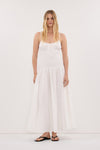 PALOMA WHITE COTTON MIDI DRESS