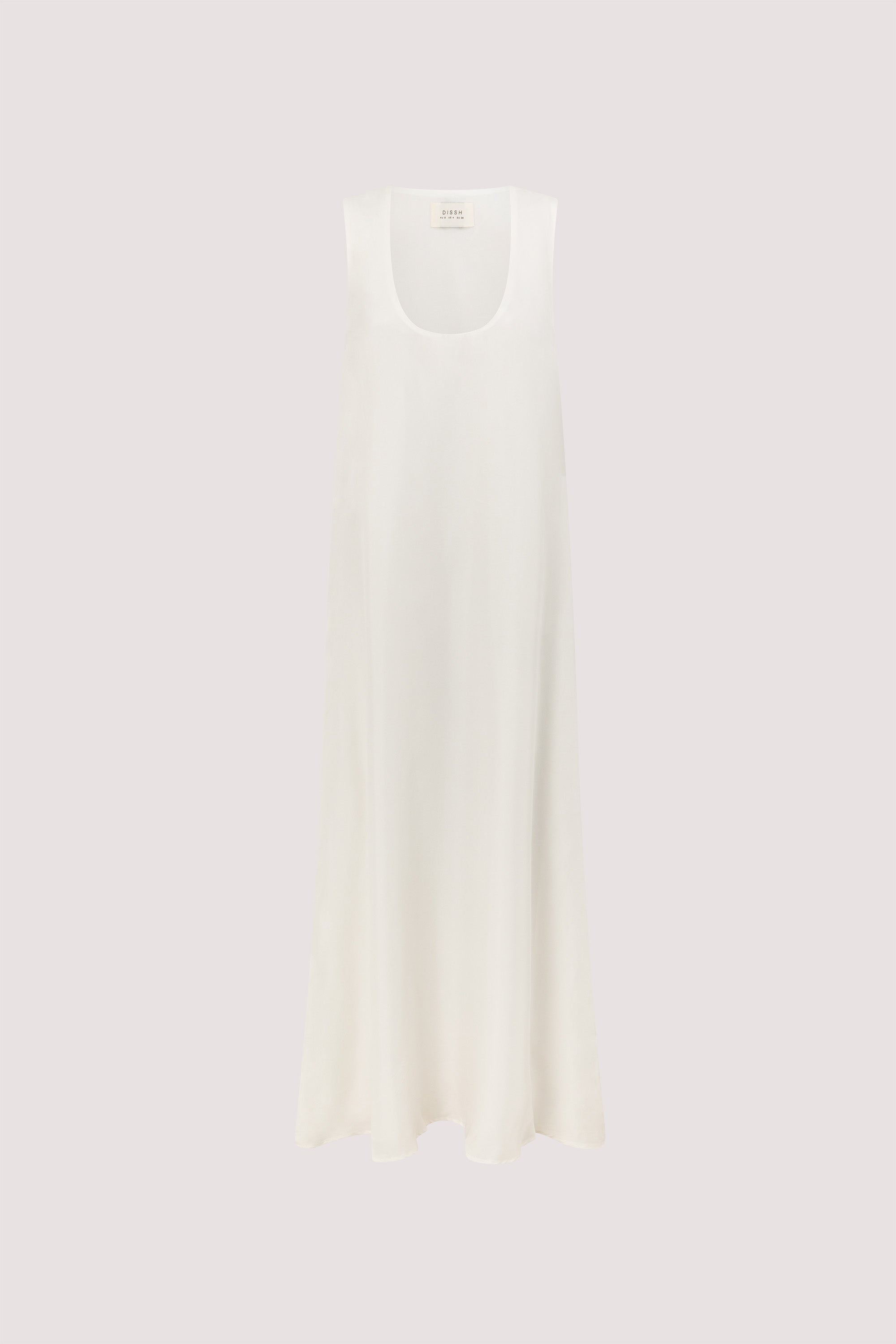 PALORA WHITE CUPRO SCOOP MIDI DRESS