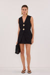AMERY BLACK SLEEVELESS GOLD BUTTON VEST
