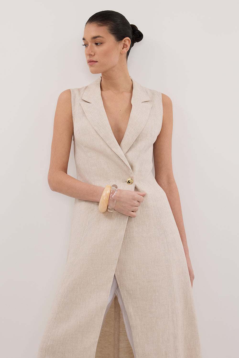 CORA NATURAL MIDI LINEN DRESS - PRE ORDER Clothing DISSH Boutiques 