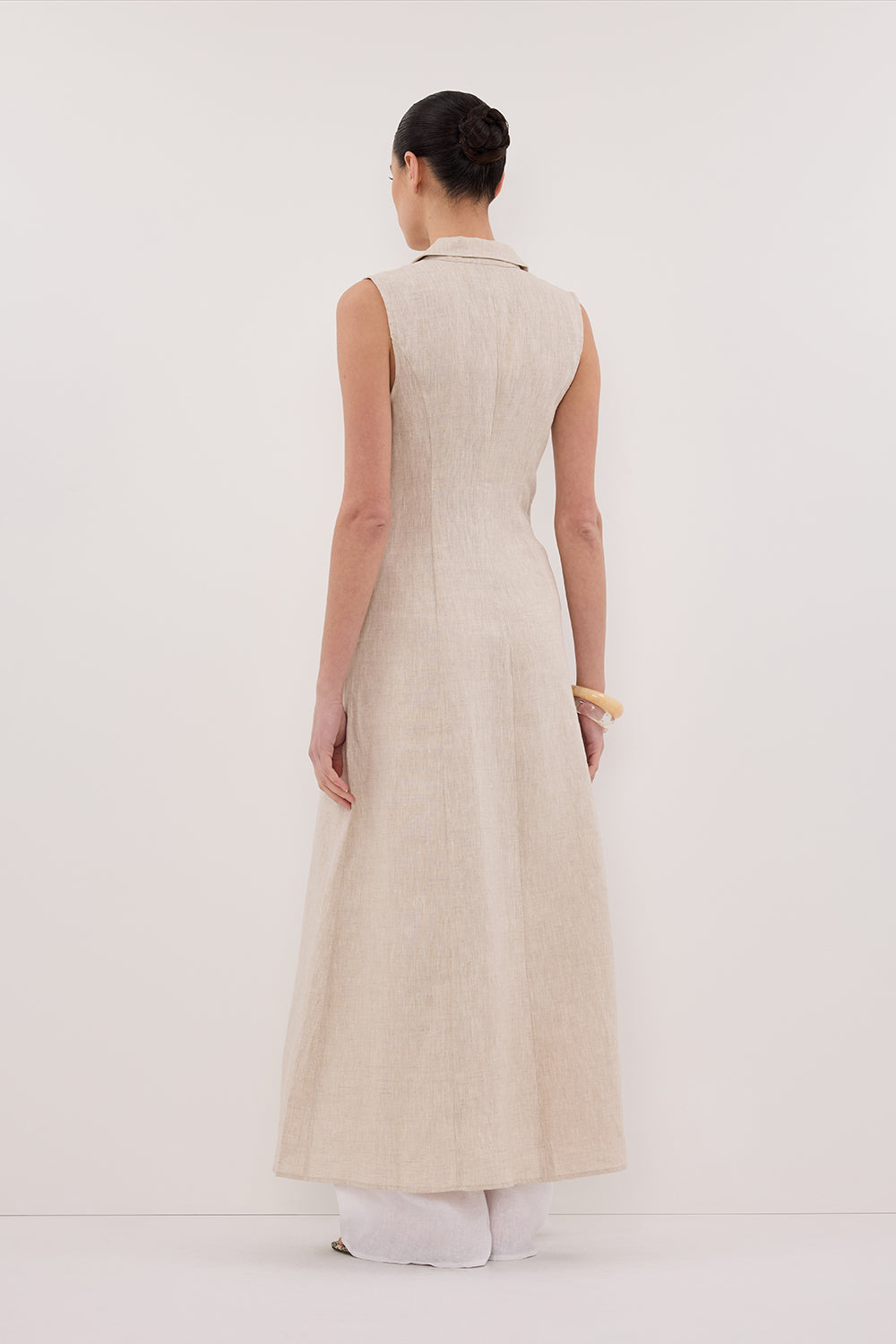 CORA NATURAL MIDI LINEN DRESS - PRE ORDER Clothing DISSH Boutiques 