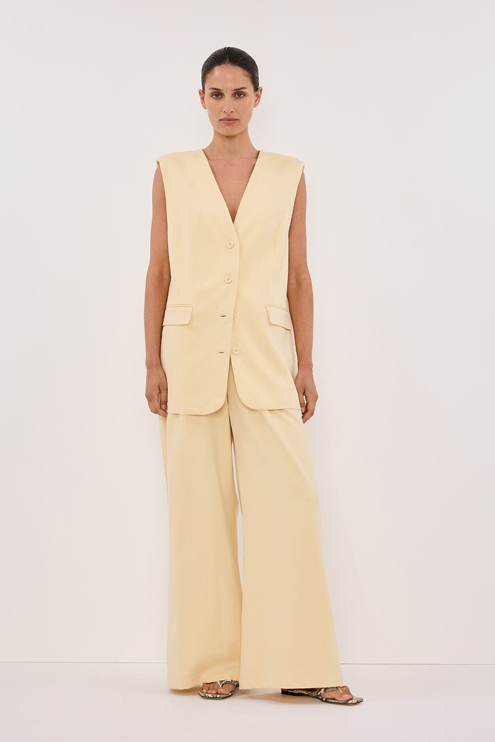 OLIVER DUNE SLEEVELESS VEST Clothing DISSH Boutiques 6 YELLOW 