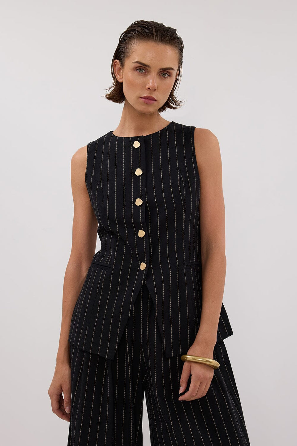 BOSTON STRIPE VEST Clothing DISSH Boutiques 
