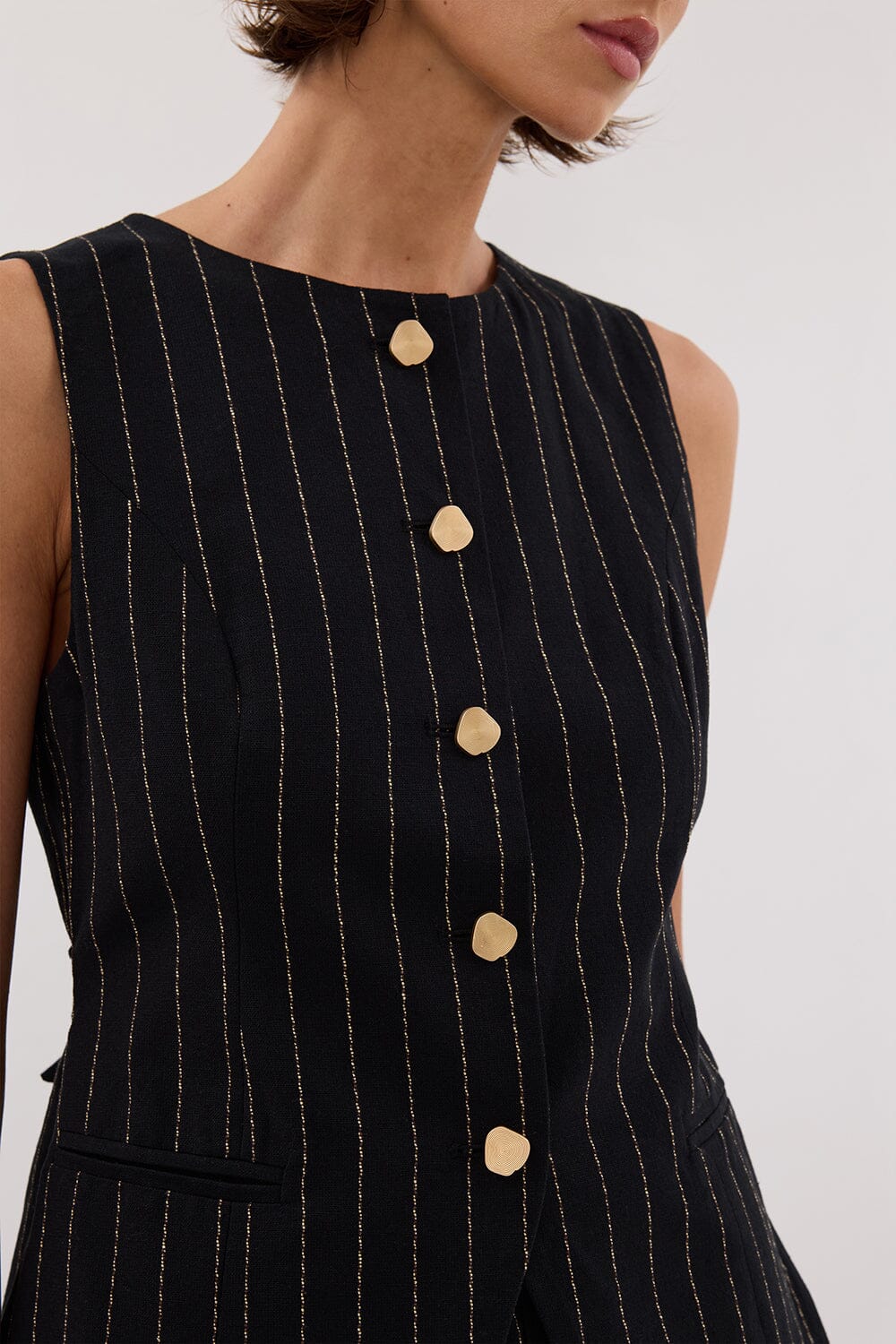 BOSTON STRIPE VEST Clothing DISSH Boutiques 