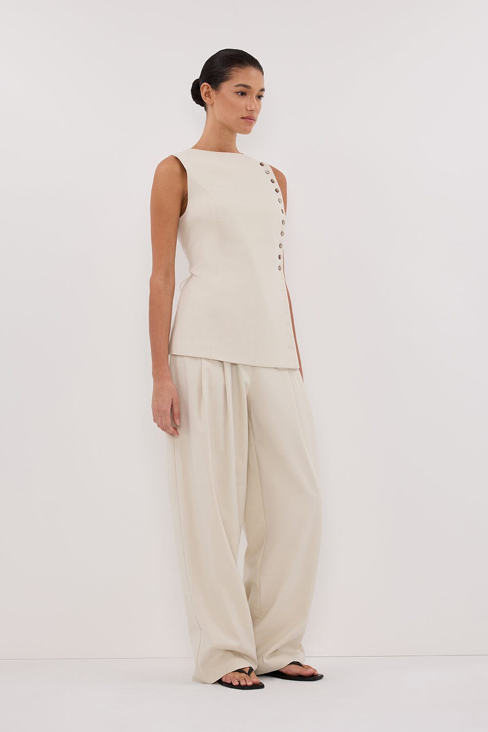 REN PLASTER SIDE BUTTON VEST Clothing DISSH Boutiques 