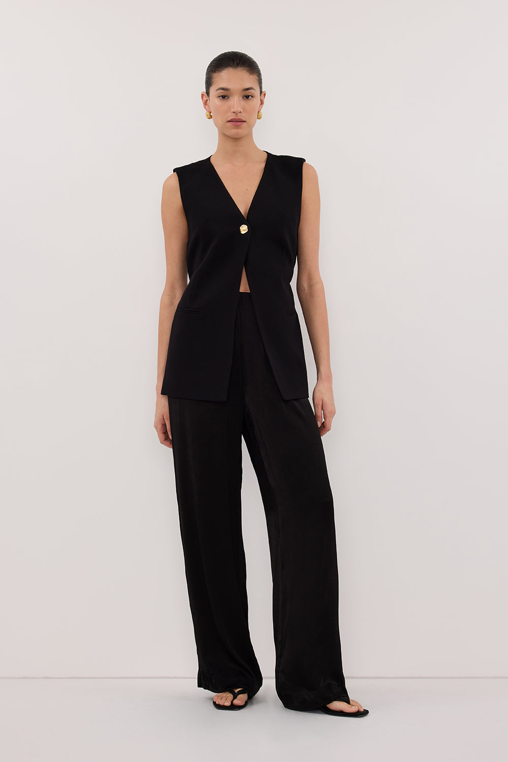 SONNY BLACK TAILORED VEST Clothing DISSH Boutiques 